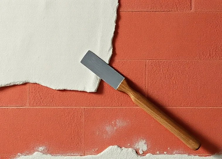 Application d'un enduit décoratif à la lisseuse sur un mur